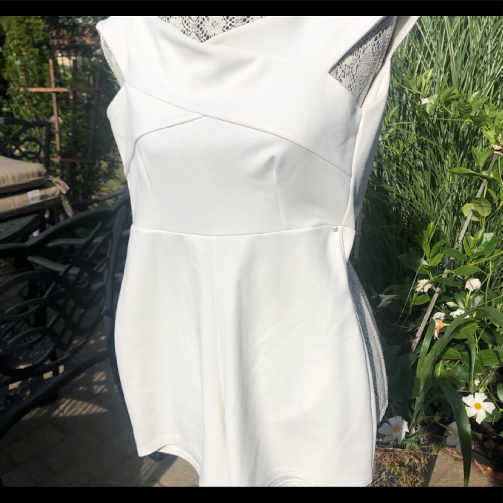 White Misguided romper sz small white